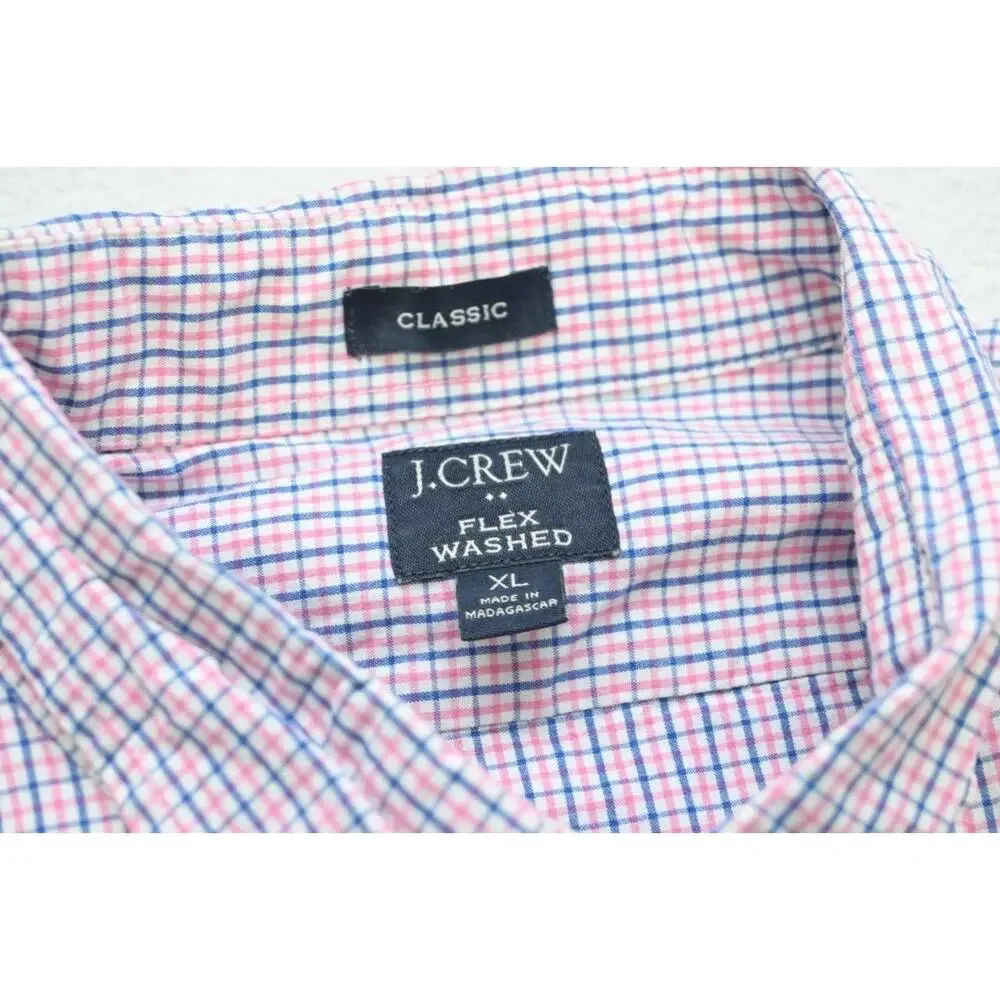 J Crew Flex Wash Dress Shirt Classic Casual Button Up Long Sleeve Mens Sz‎ XL